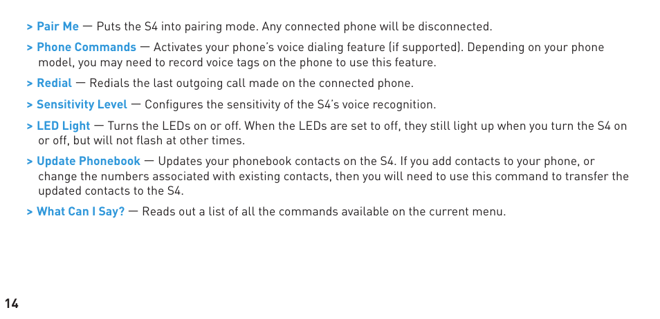 BlueAnt S4 True Handsfree User Manual | Page 14 / 32