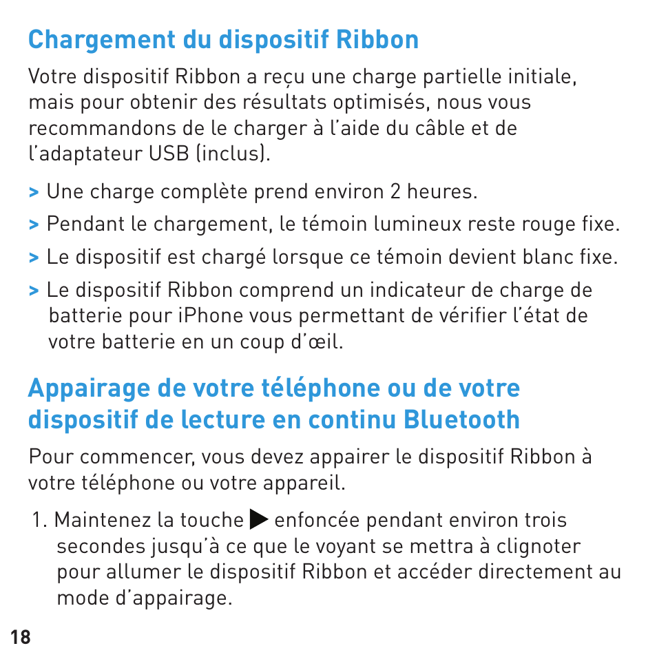 Chargement du dispositif ribbon | BlueAnt RIBBON Stereo Bluetooth Streamer User Manual | Page 18 / 48