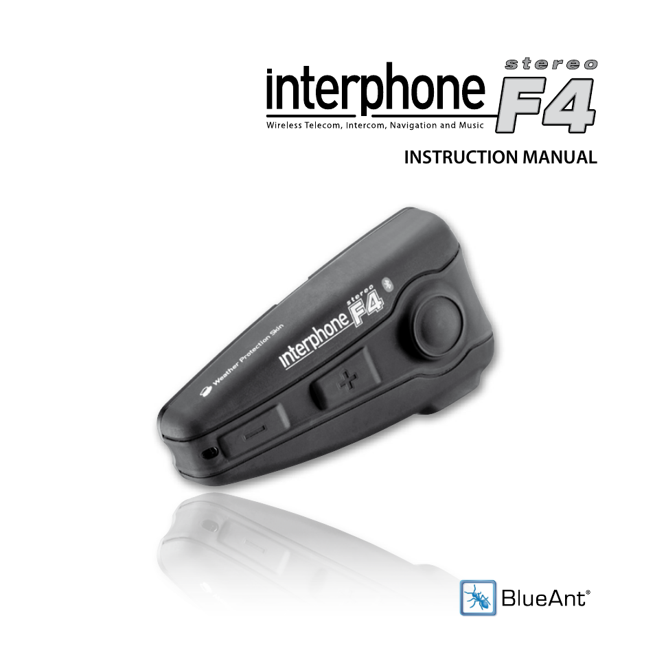 BlueAnt F4 Interphone Motorcycle Kit User Manual | 15 pages