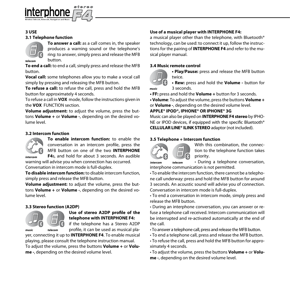 BlueAnt F4 Interphone Motorcycle Kit User Manual | Page 12 / 15