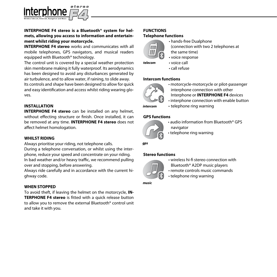 BlueAnt F4 Interphone Motorcycle Kit User Manual | Page 8 / 15