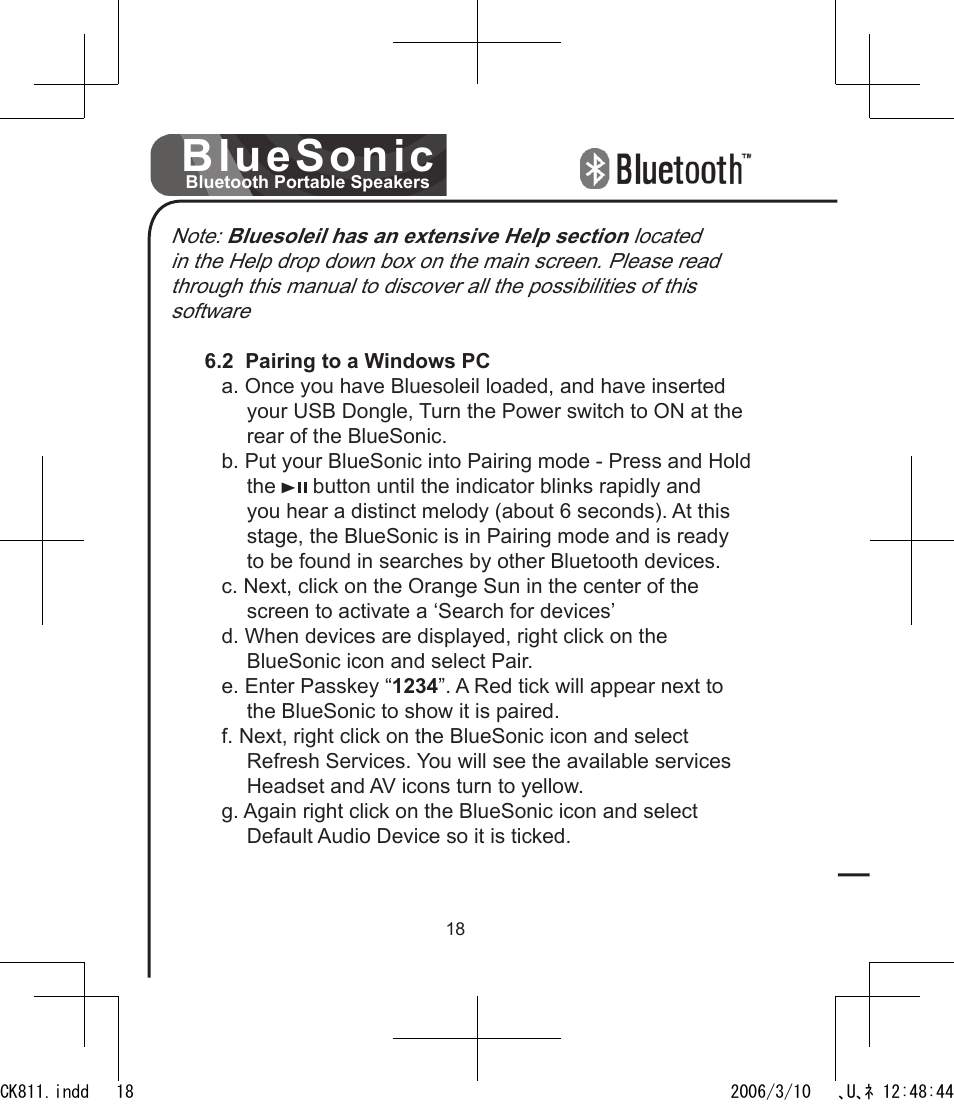 Bluesonic | BlueAnt Bluesonic Bluetooth Portable Speakers User Manual | Page 18 / 40