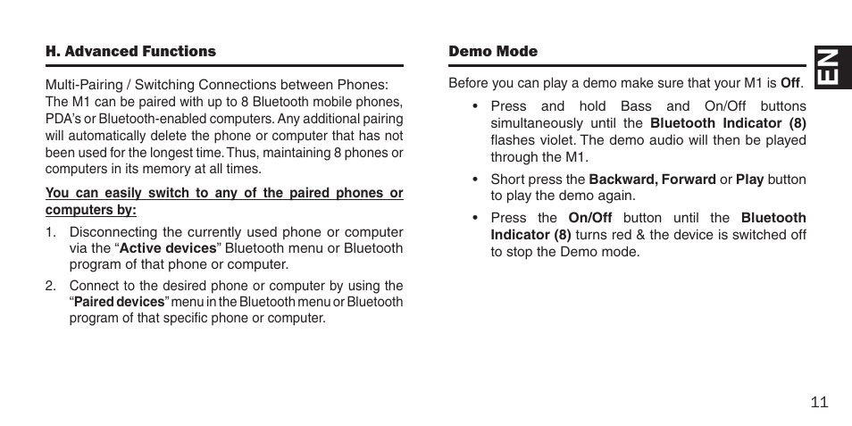BlueAnt M1 Stereo Speakers User Manual | Page 11 / 48