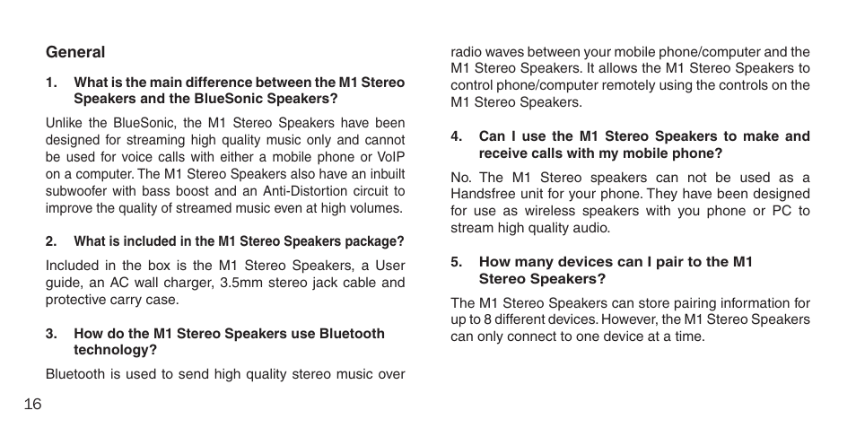 BlueAnt M1 Stereo Speakers User Manual | Page 16 / 48