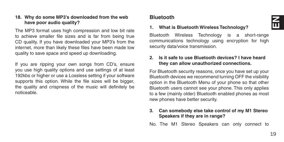 BlueAnt M1 Stereo Speakers User Manual | Page 19 / 48