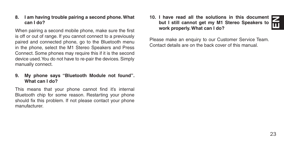 BlueAnt M1 Stereo Speakers User Manual | Page 23 / 48