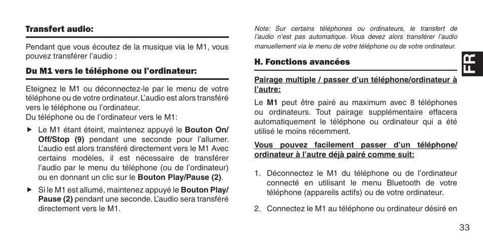 BlueAnt M1 Stereo Speakers User Manual | Page 33 / 48