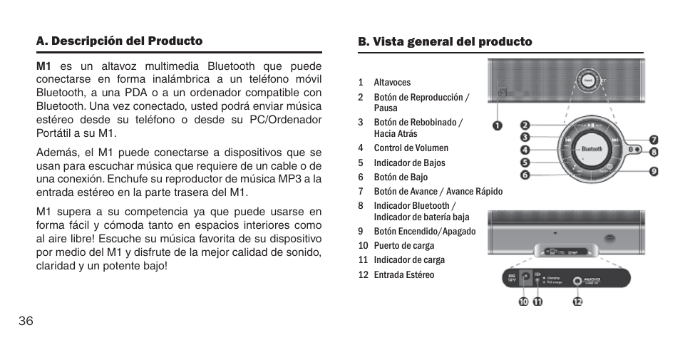 BlueAnt M1 Stereo Speakers User Manual | Page 36 / 48
