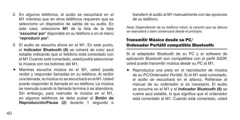 BlueAnt M1 Stereo Speakers User Manual | Page 40 / 48