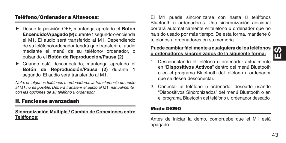 BlueAnt M1 Stereo Speakers User Manual | Page 43 / 48