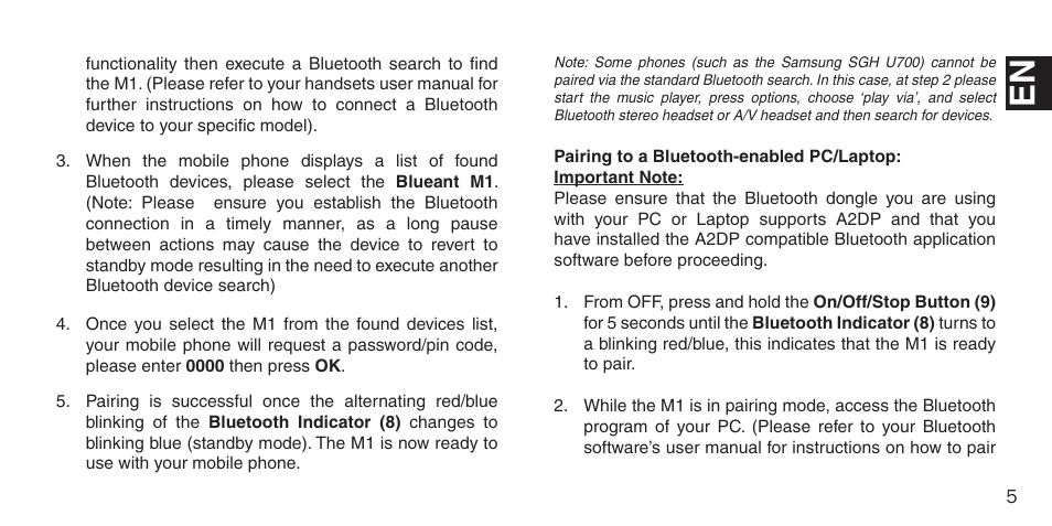 BlueAnt M1 Stereo Speakers User Manual | Page 5 / 48