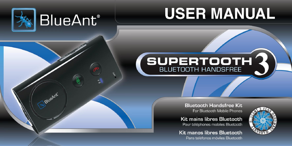 BlueAnt Supertooth 3 Handsfree User Manual | 48 pages