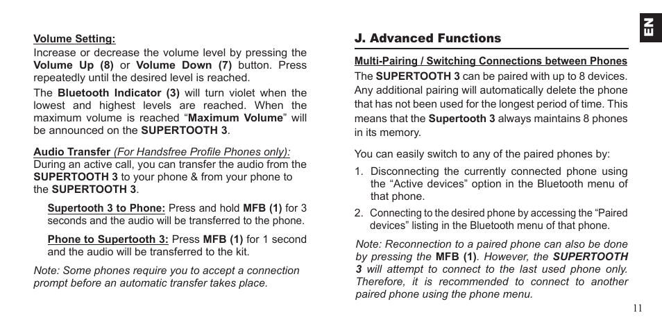 BlueAnt Supertooth 3 Handsfree User Manual | Page 11 / 48