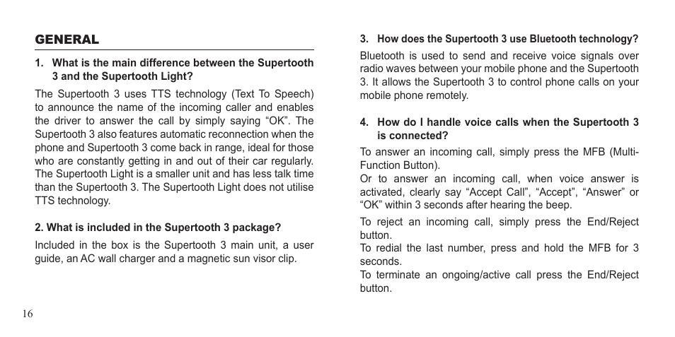 BlueAnt Supertooth 3 Handsfree User Manual | Page 16 / 48