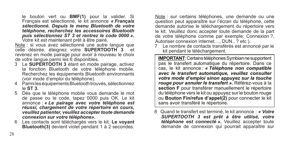 BlueAnt Supertooth 3 Handsfree User Manual | Page 28 / 48