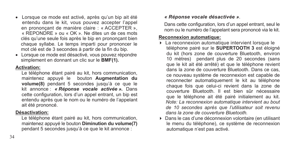 BlueAnt Supertooth 3 Handsfree User Manual | Page 34 / 48