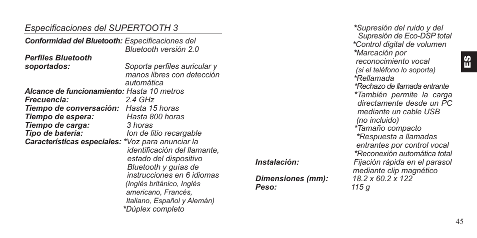 BlueAnt Supertooth 3 Handsfree User Manual | Page 45 / 48
