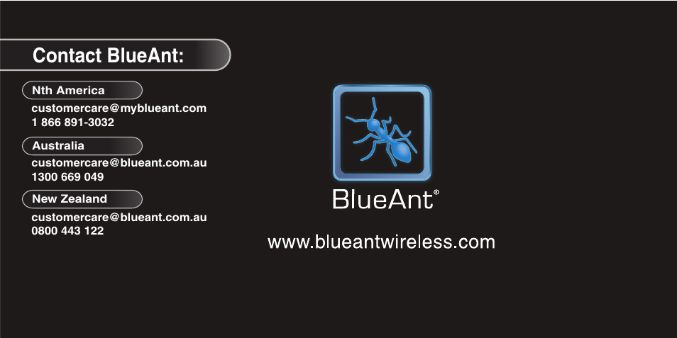 Contact blueant | BlueAnt Supertooth 3 Handsfree User Manual | Page 48 / 48