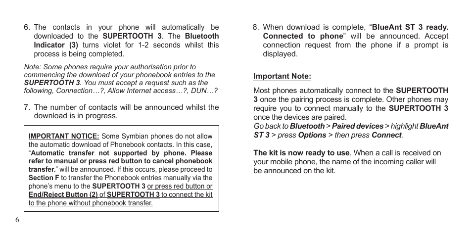 BlueAnt Supertooth 3 Handsfree User Manual | Page 6 / 48