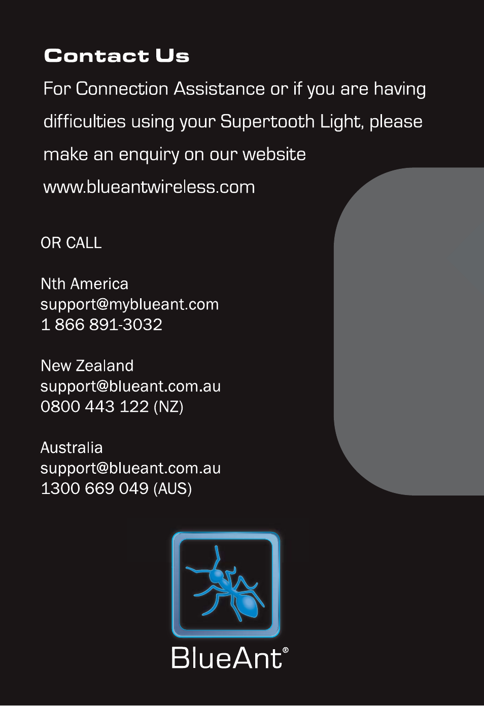 BlueAnt Supertooth Light handsfree User Manual | Page 10 / 10