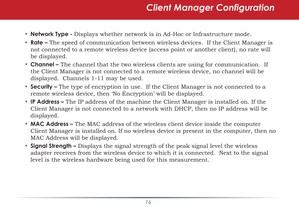 Client manager configuration | Black Box WLI-CB-G54S User Manual | Page 16 / 41