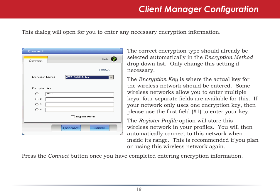 Client manager configuration | Black Box WLI-CB-G54S User Manual | Page 18 / 41