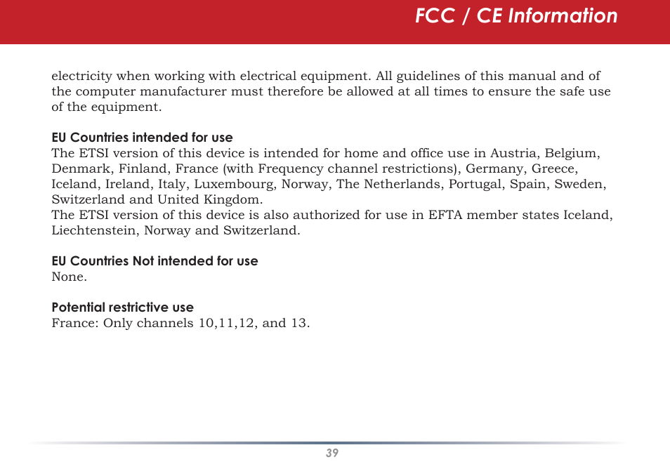 Fcc / ce information | Black Box WLI-CB-G54S User Manual | Page 39 / 41