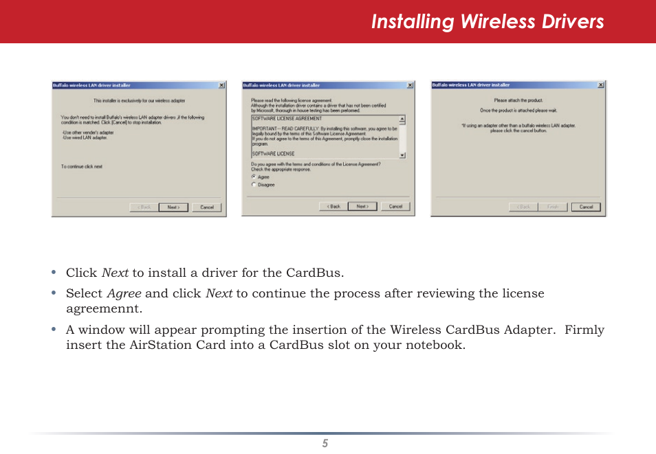 Installing wireless drivers | Black Box WLI-CB-G54S User Manual | Page 5 / 41