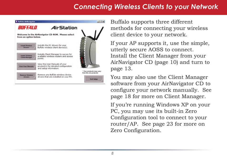 Connecting wireless clients to your network | Black Box WLI-CB-G54S User Manual | Page 8 / 41