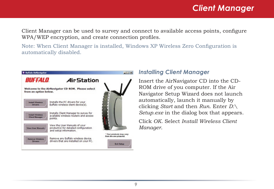 Client manager | Black Box WLI-CB-G54S User Manual | Page 9 / 41
