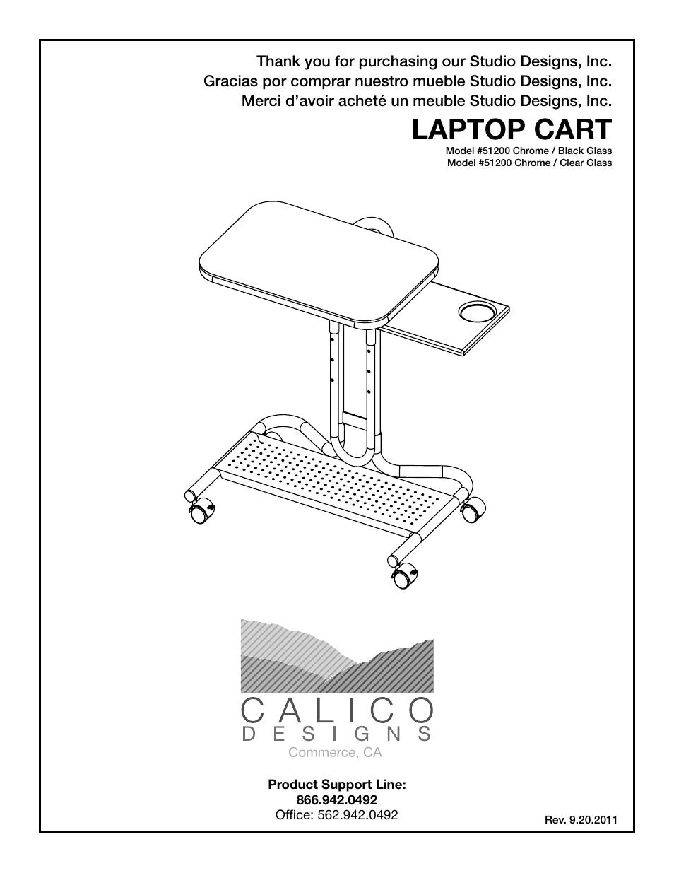 Calico Designs Laptop Cart User Manual | 11 pages