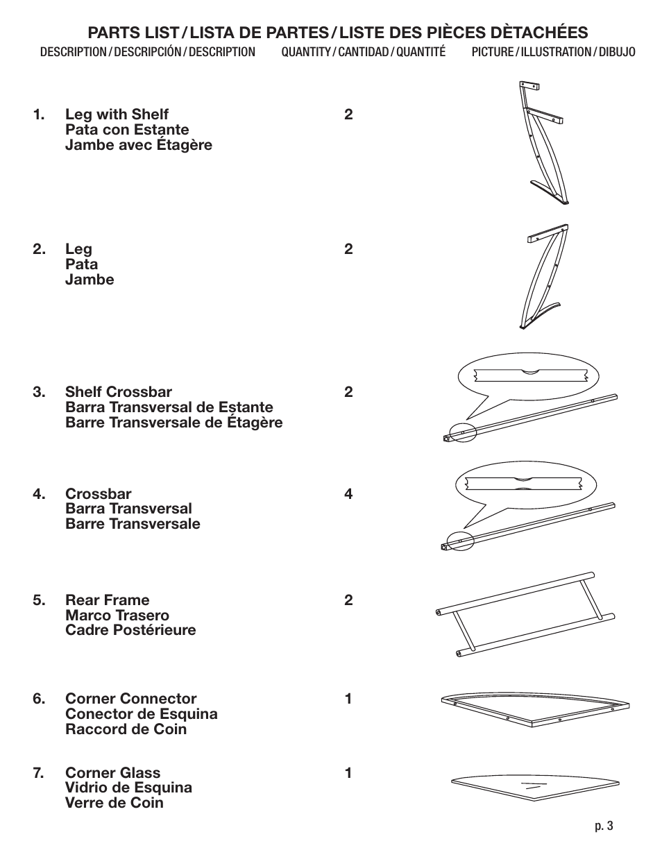 Calico Designs Executive Leather LS Workcenter User Manual | Page 3 / 8