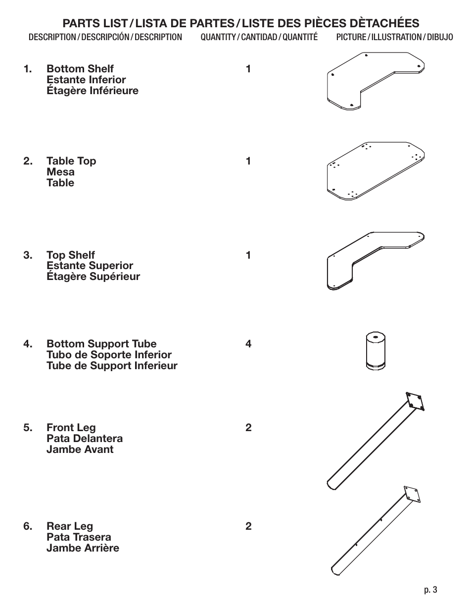 Calico Designs Study Corner Desk User Manual | Page 3 / 9