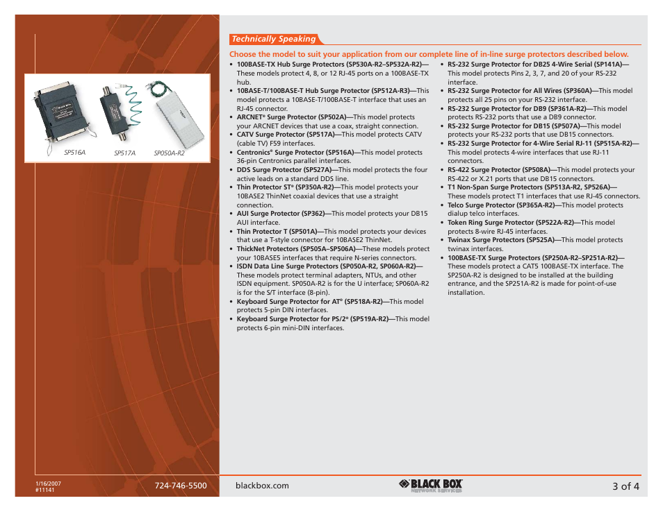 3 of 4 | Black Box Surge Protector User Manual | Page 3 / 4