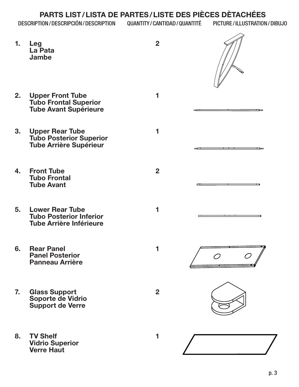 Calico Designs Futura Advanced TV Stand User Manual | Page 3 / 9