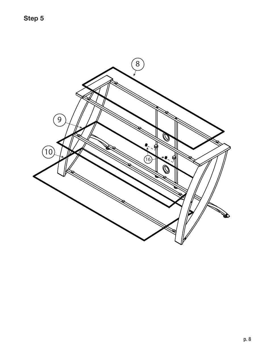 Calico Designs Futura Advanced TV Stand User Manual | Page 8 / 9