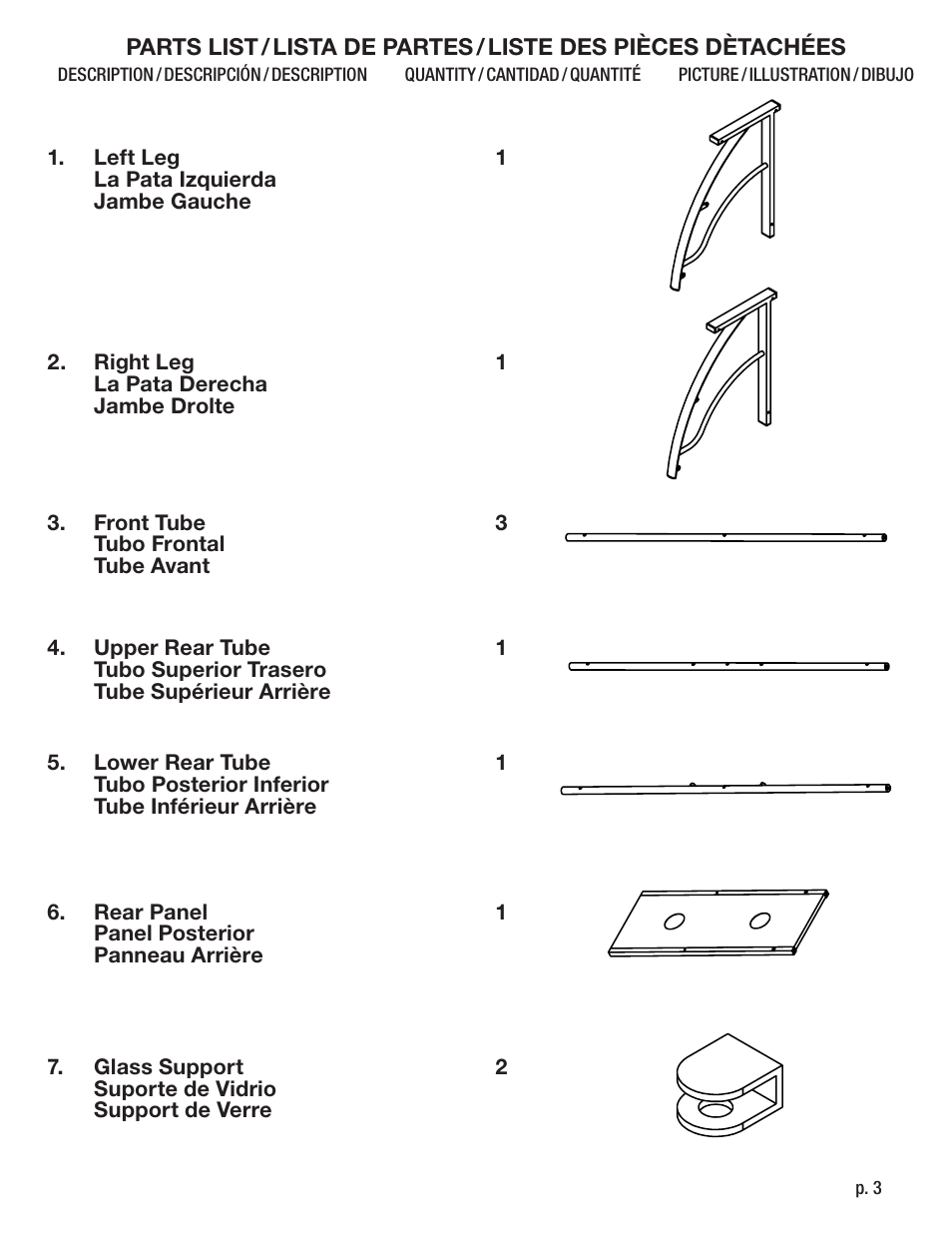 Calico Designs Stilleto TV Stand User Manual | Page 3 / 9