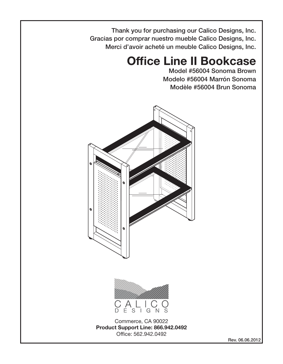 Calico Designs Office Line II 2 Tier Bookshelf User Manual | 6 pages