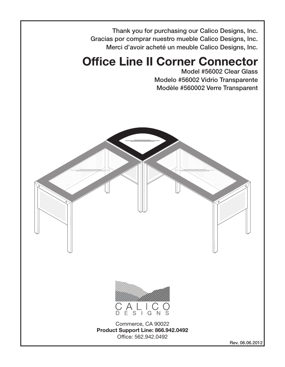 Calico Designs Office Line II Corner Connector User Manual | 5 pages