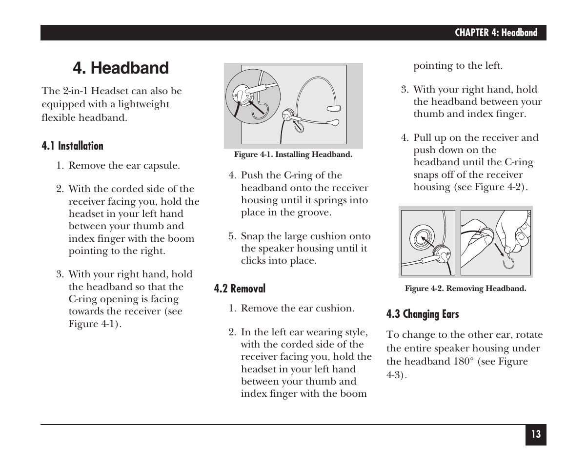 Headband | Black Box HS201A User Manual | Page 14 / 21