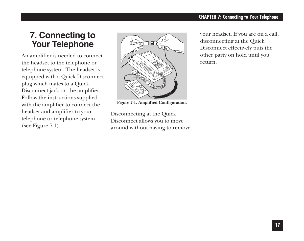 Connecting to your telephone | Black Box HS201A User Manual | Page 18 / 21