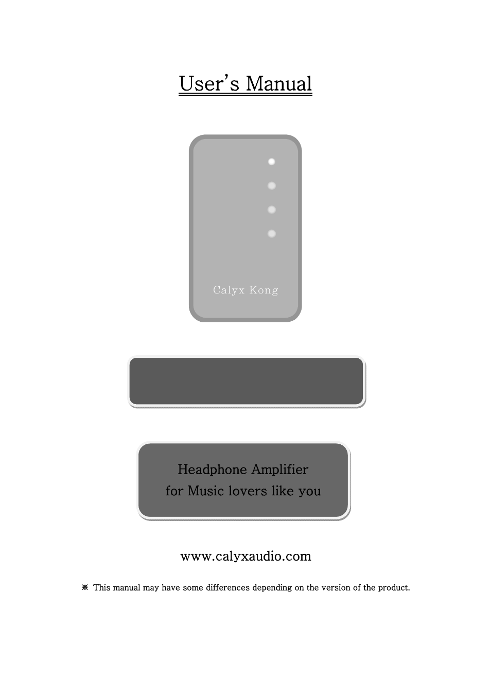 Calyx Kong Purple - USB Headphone Amplifier User Manual | 8 pages
