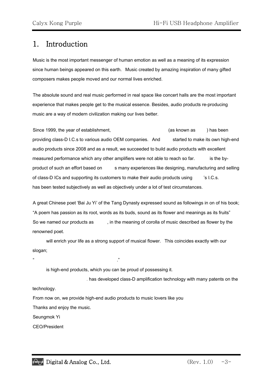 Introduction | Calyx Kong Purple - USB Headphone Amplifier User Manual | Page 3 / 8