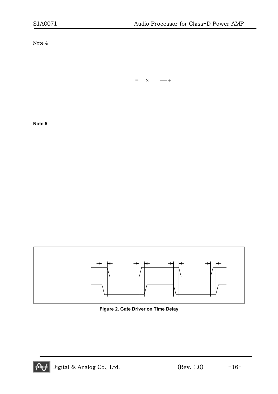 Digital & analog co., ltd. (rev. 1.0) -16 | Calyx S1A0071 - Audio Processor for Class-D Power AMP User Manual | Page 16 / 20