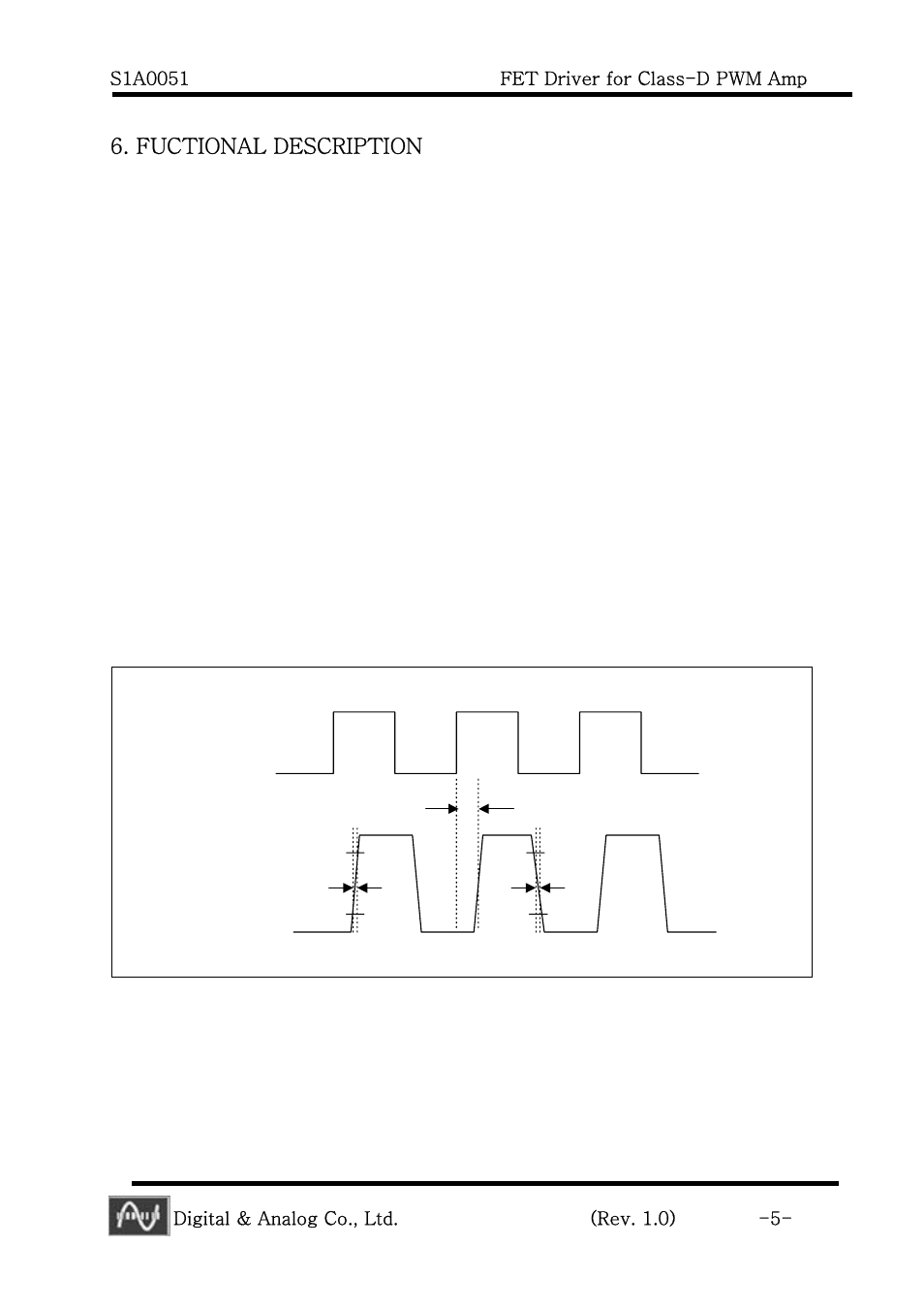 Fuctional description, Digital & analog co., ltd. (rev. 1.0) -5 | Calyx S1A0051 - FET Driver for Class-D PWM Amp User Manual | Page 5 / 8