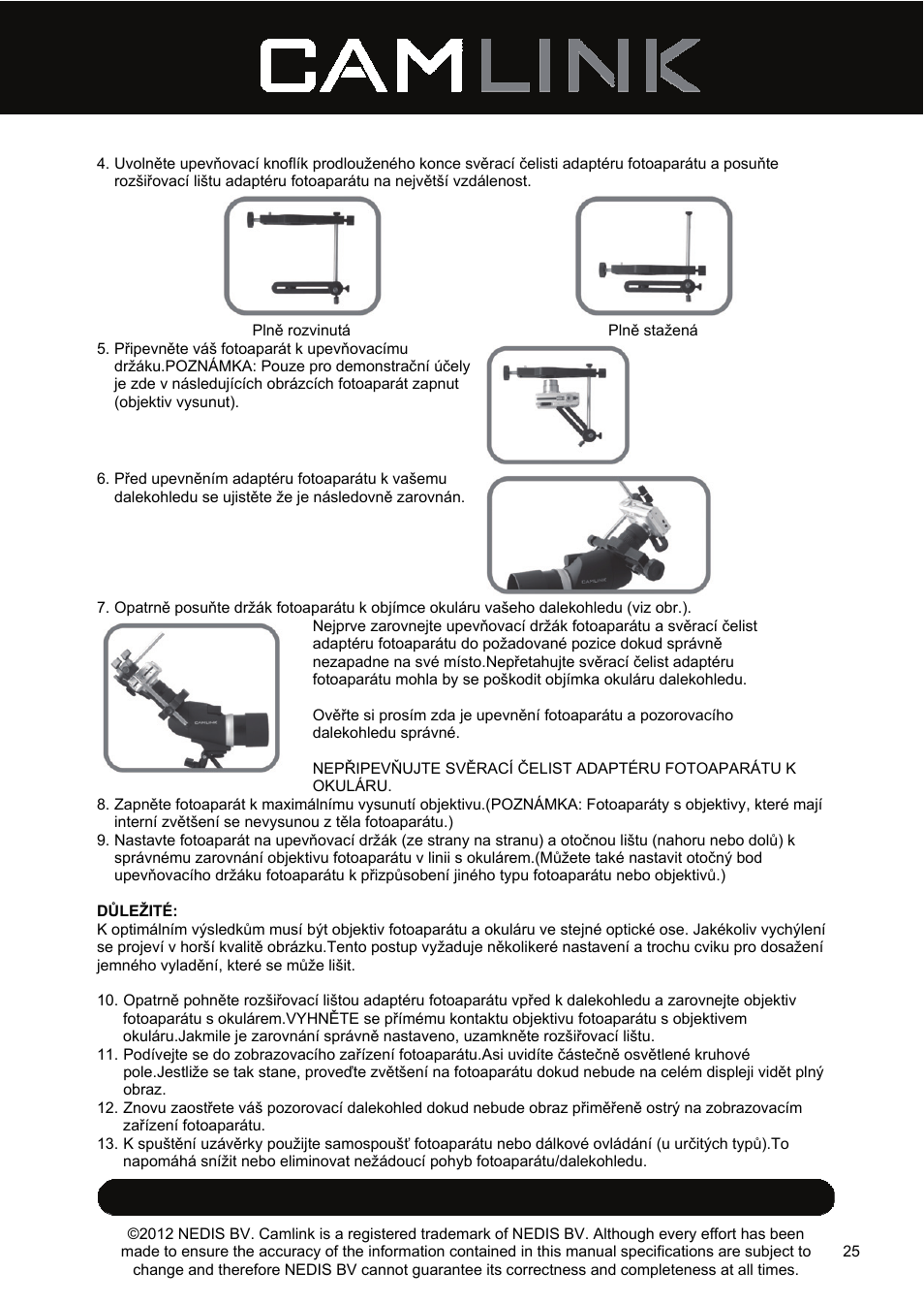 Camlink DSA2 Digiscope adapter User Manual | Page 25 / 35