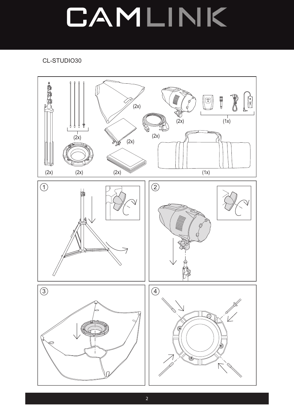 Camlink Professional photo studio CL-STUDIO30 User Manual | Page 2 / 108