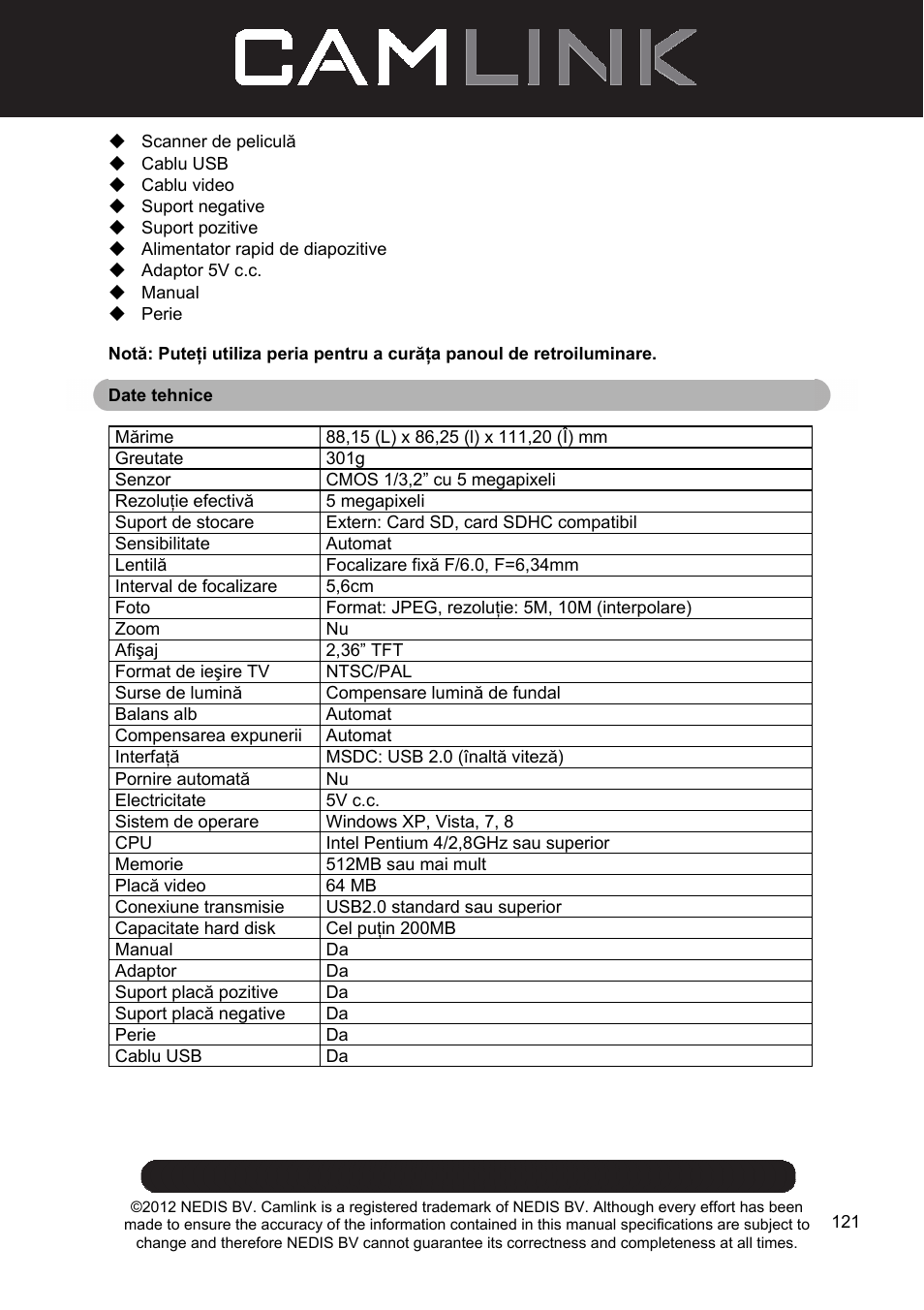 Camlink Film scanner User Manual | Page 121 / 138