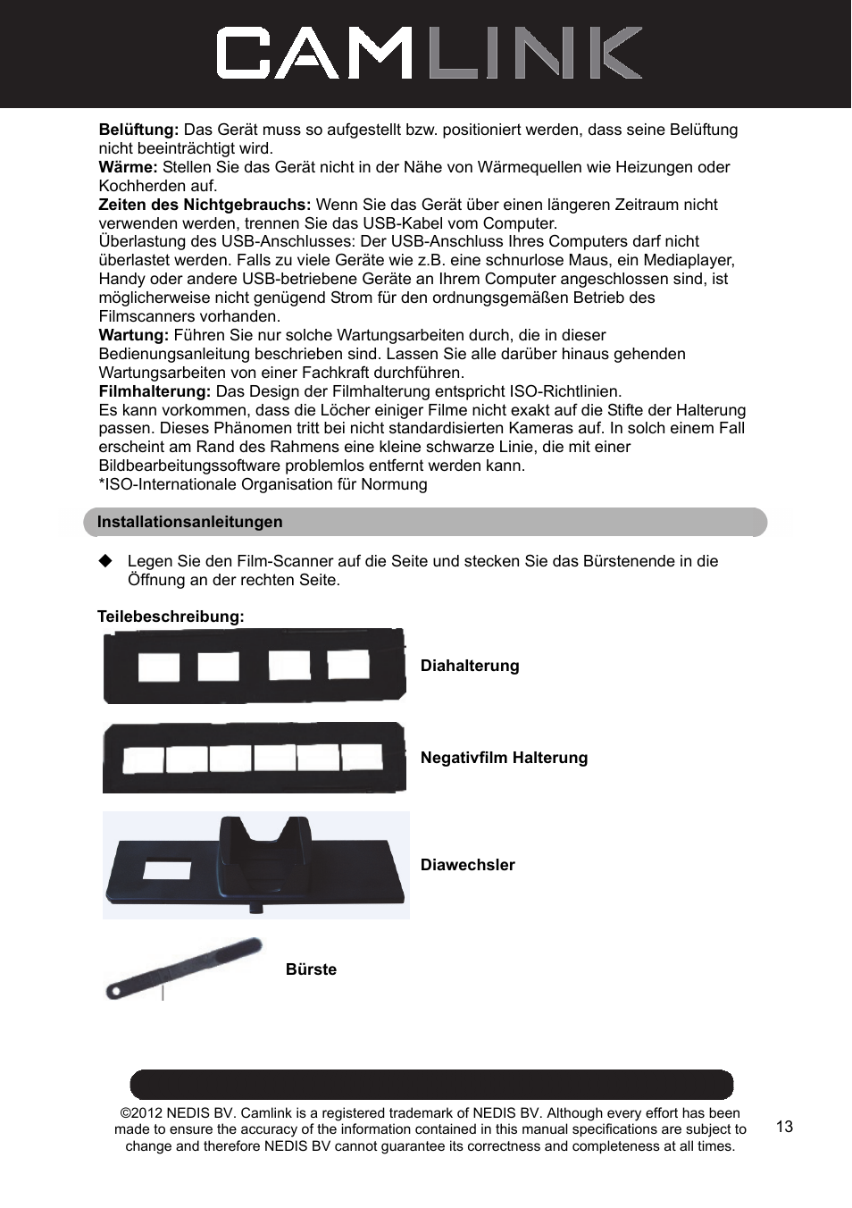 Camlink Film scanner User Manual | Page 13 / 138