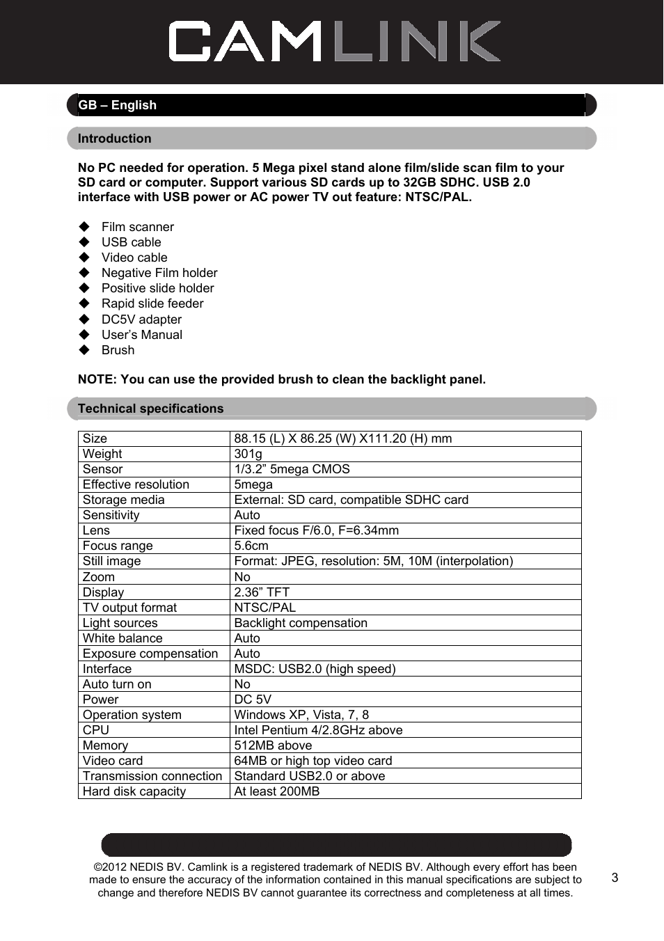Camlink Film scanner User Manual | Page 3 / 138
